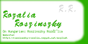 rozalia roszinszky business card